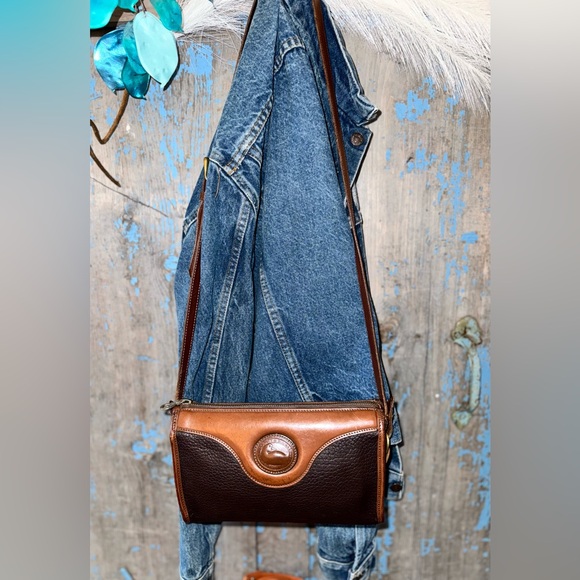 Vintage Dooney Bourke All Weather Leather Crossbody Bag With